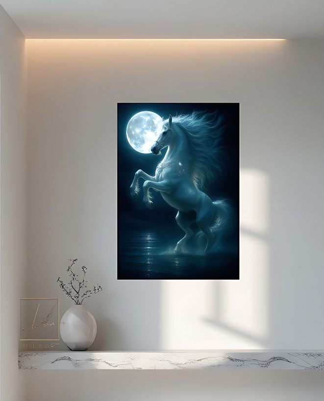 تابلو دکوراتیو اسب و دریا