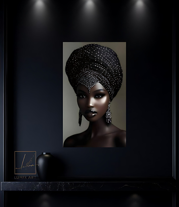 تابلو میکس مدیا زن سیاه پوست