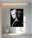 تابلو دکوراتیو مدل زن سیاه و سفید پوست