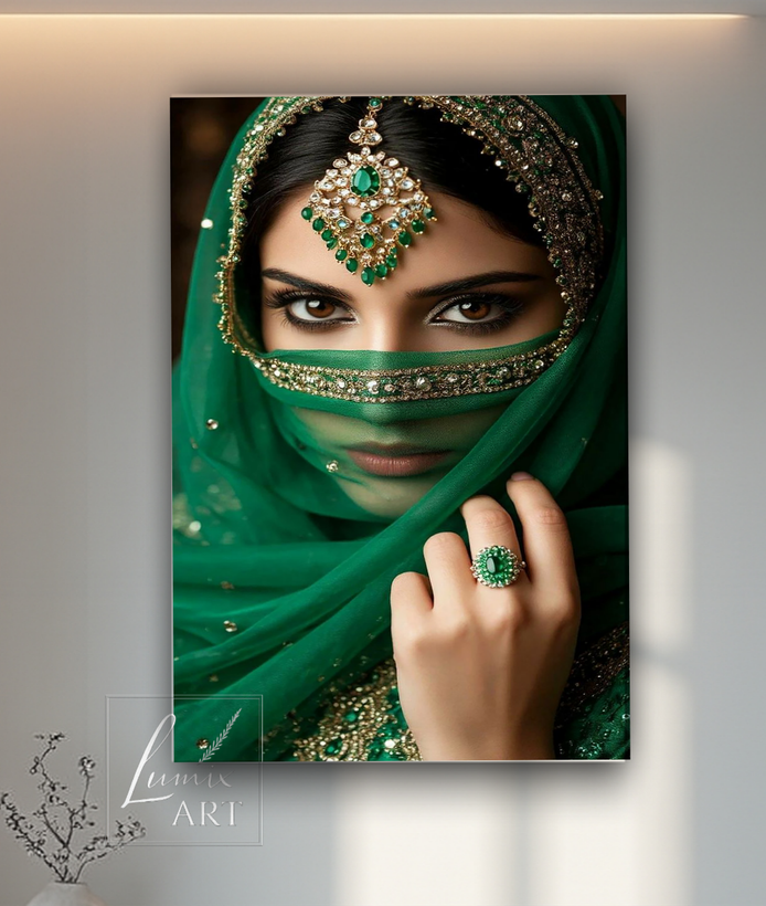 خرید تابلو زن عرب نقاب دار