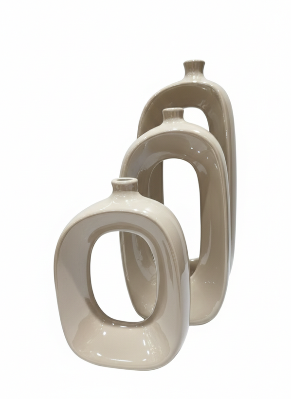 ست گلدان سه تایی توخالی دکوراتیو