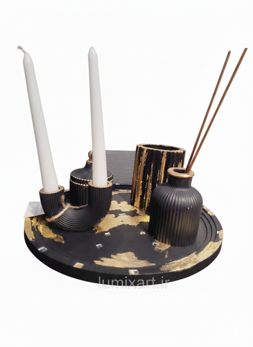 ست سنگ مصنوعی مشکی طلایی