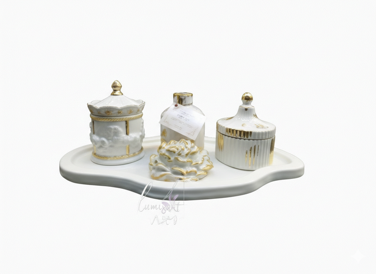 ست سنگ مصنوعی سفید طلایی