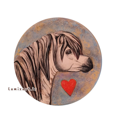 بشقاب دیوارکوب نقاشی شده مدل اسب فانتزی