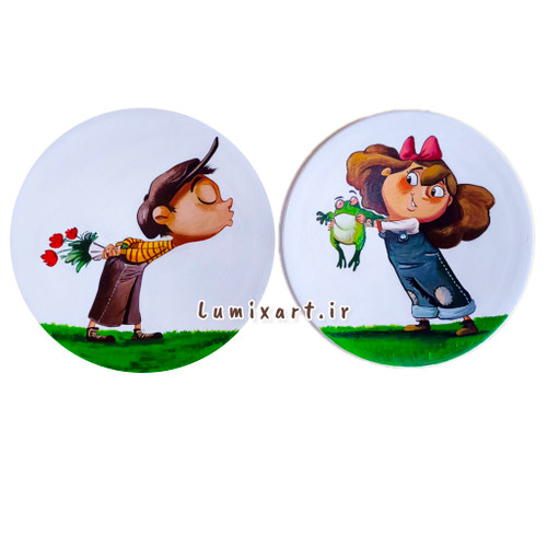 دیوارکوب نقاشی شده مدل شیطنت عاشقانه